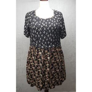 Forever 21 Love 21 Scoop Neck Rayon Dress Women’s Large Bohemian Cottagecore